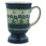 Polish Pottery Mug 8 oz Blue Daisy Circle