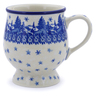 Polish Pottery Mug 8 oz Blue Winter