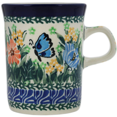 Polish Pottery Mug 8 oz Butterfly Love UNIKAT