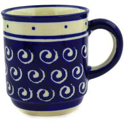 Polish Pottery Mug 8 oz Ocean Swirl