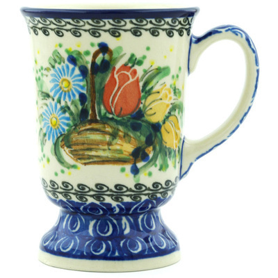 Polish Pottery Mug 8 oz Tulip Splendor UNIKAT