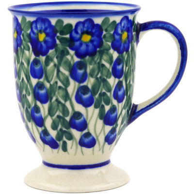 Polish Pottery Mug 9 oz Blue Velvet Gardens