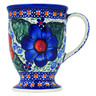 Polish Pottery Mug 9 oz Bold Pansy UNIKAT