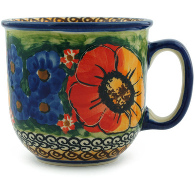 Polish Pottery Mug 9 oz Bright Beauty UNIKAT