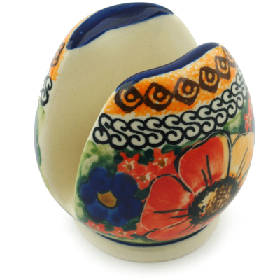 Polish Pottery Napkin Holder 3&quot; Bright Beauty UNIKAT