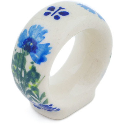 Polish Pottery Napkin Ring 2&quot; Fresh Flora