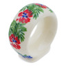 Polish Pottery Napkin Ring 2&quot; Midsummer Bloom