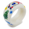 Polish Pottery Napkin Ring 2&quot; Twinkle Twinkle Little Gnome
