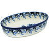 Polish Pottery Oval Baker 11&quot; Flowers At Dusk