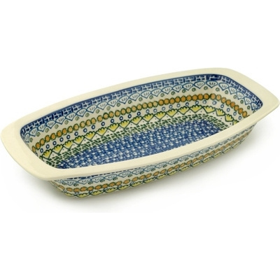Polish Pottery Oval Baker with Handles 14&quot;