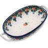 Polish Pottery Oval Baker with Handles 8-inch Strwaberry Fever