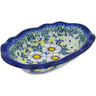 Polish Pottery Oval Bowl 11&quot; Floral Fantasy