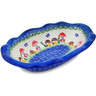 Polish Pottery Oval Bowl 11&quot; Gardens In Poland