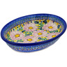 Polish Pottery Oval Bowl 12&quot; Pink Delight