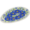 Polish Pottery Oval Platter 10&quot; Bluebell Mosaic