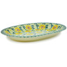 Polish Pottery Oval Platter 11&quot; Sunflower Fields