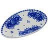 Polish Pottery Oval Platter 13&quot; Fancy Floral UNIKAT
