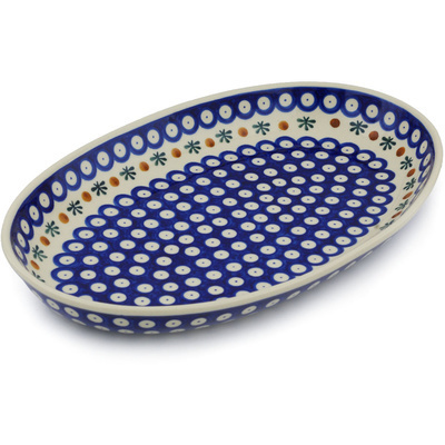Polish Pottery Oval Platter 14&quot; Mosquito