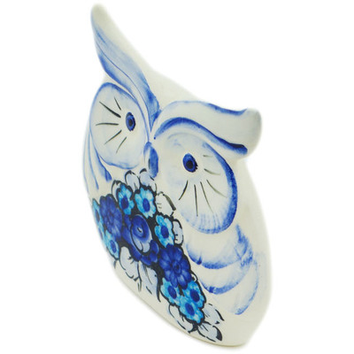 faience Owl Figurine 5&quot; Merry Flowers