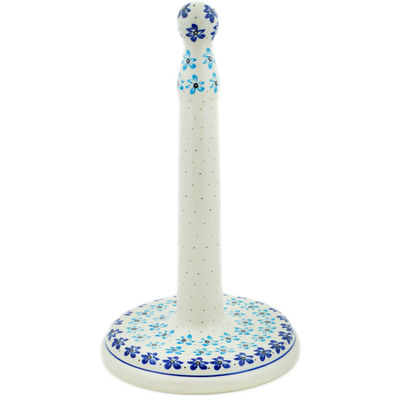 Polish Pottery Paper Towel Stand 13&quot; Ombre Blue