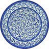 Polish Pottery Pasta Bowl 9&quot; Blue Floral Lace