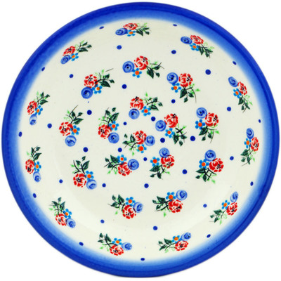 Polish Pottery Pasta Bowl 9&quot; Dancing Flowers UNIKAT