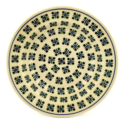 Polish Pottery Pasta Bowl 9&quot; Four Square Dots