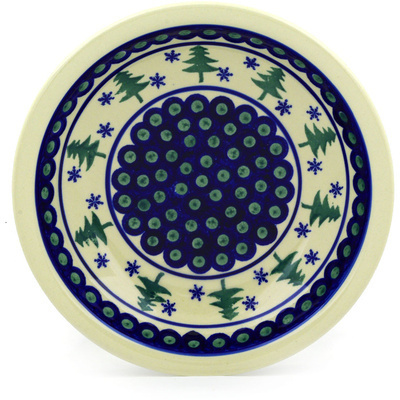 Polish Pottery Pasta Bowl 9&quot; Peacock Evergreen