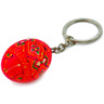 Wood Pendant Keychain 3&quot; Red