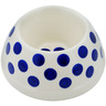 Polish Pottery Pet Bowl 6&quot; Blue Polka Dot Beauty