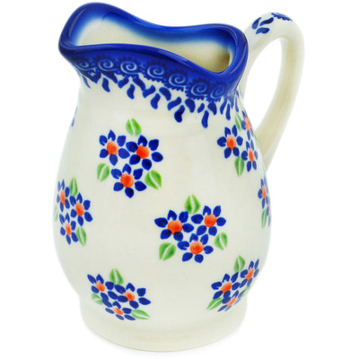 Polish Pottery Pitcher 12 oz Bright Bunches