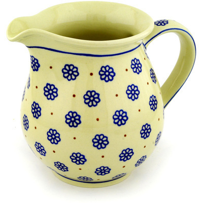 Polish Pottery Pitcher 7 Cup Simple Daisies