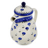 Polish Pottery Pitcher with Lid 52 oz Poppies In The Snow