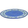 Polish Pottery Pizza Plate 13&quot; Blue Blossom