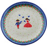 Polish Pottery Plate 10&quot; Bird Prince And Princess UNIKAT