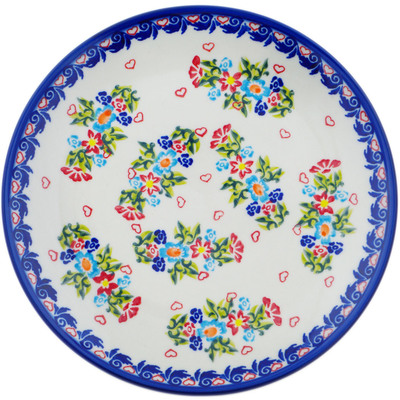 Polish Pottery Plate 10&quot; Blooming Affection UNIKAT