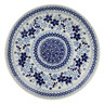 Polish Pottery Plate 10&quot; Blue Frost UNIKAT