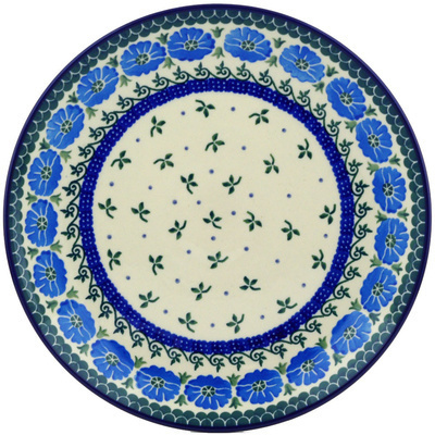Polish Pottery Plate 10&quot; Blue Poppy Chain