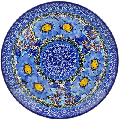 Polish Pottery Plate 10&quot; Joyful Meadow UNIKAT