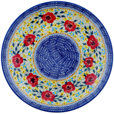 Polish Pottery Plate 10&quot; Rainbow Field UNIKAT