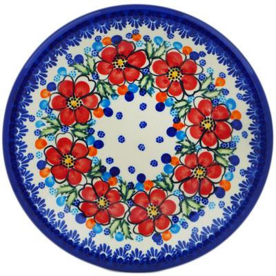 Polish Pottery Plate 10&quot; Red Delight UNIKAT