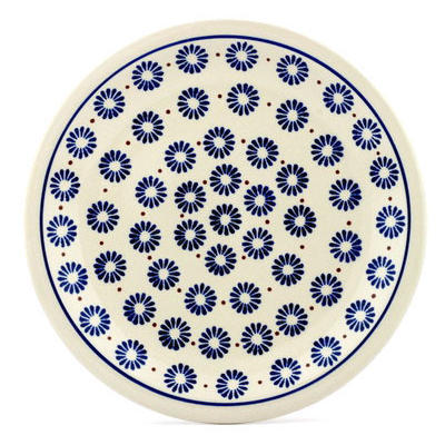 Polish Pottery Plate 11&quot; Aster Blues