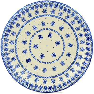 Polish Pottery Plate 11&quot; Blue Pattern