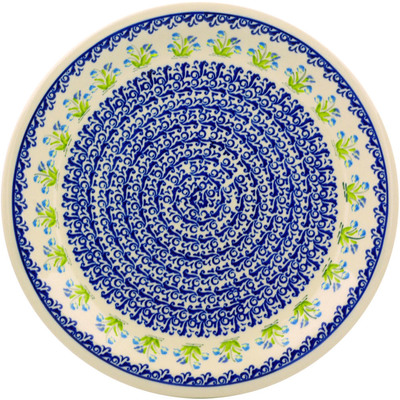Polish Pottery Plate 11&quot; Evergreen Wreath