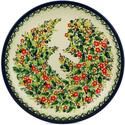 Polish Pottery Plate 11&quot; Floral Eden UNIKAT