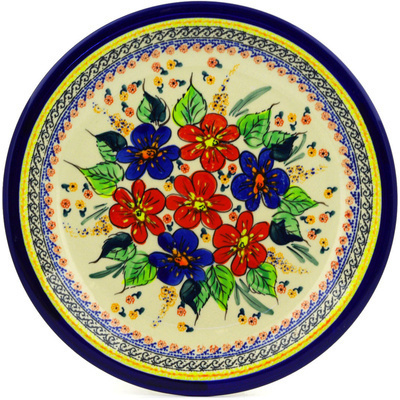 Polish Pottery Plate 11&quot; Summer Sleandor UNIKAT