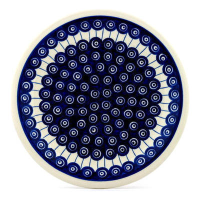 Polish Pottery Plate 11&quot; Traditional Peacock