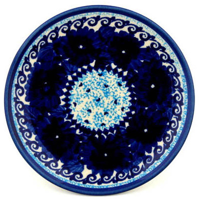 Polish Pottery Plate 6&quot; Azure Sea UNIKAT