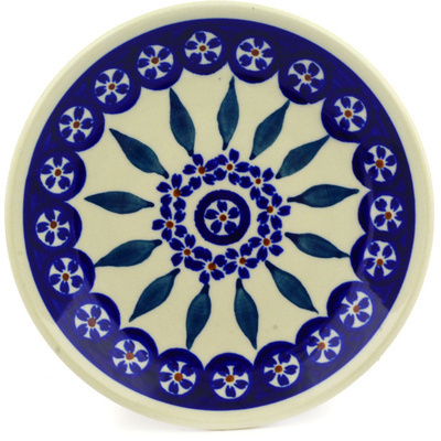 Polish Pottery Plate 6&quot; Flowering Peacock