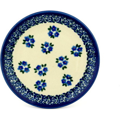 Polish Pottery Plate 6&quot; Forget Me Not Dots